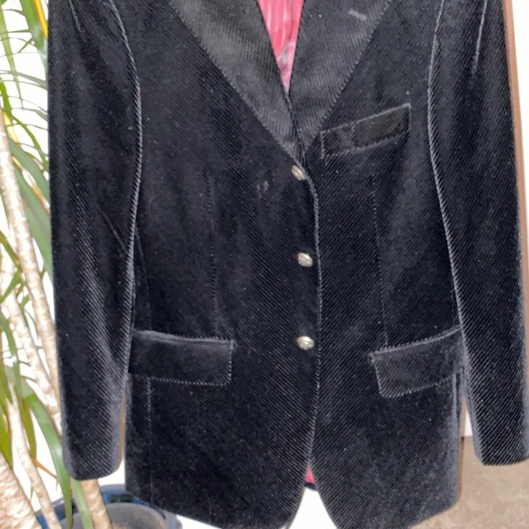 Firado smoking jacket velvet. Gothic. red lining - Picture 6 of 7